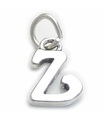 Script Letter Z Initial charm i sterling silver .925 x 1 Bokstäver