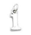 Number 1 One charm i sterling silver .925 x 1 Numbers charms hänge