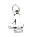 Number 4 Four sterling silver charm .925 x 1 Numbers charms pendants