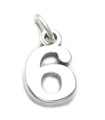 Numero 6 Sei charm in argento sterling .925 x 1 Numeri charms pendenti