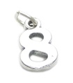 Nummer 8 Åtta charm i sterling silver .925 x 1 Numbers berlocker