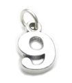 Numéro 9 Neuf breloque en argent sterling .925 x 1 Nombres breloques pendentifs