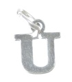 Letter U Initial sterling silver charm .925 x 1 Bokstäver charms Style 6