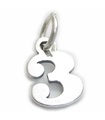 Nummer 3 Drei Sterling Silber Charm .925 x 1 Zahlen Charms Stil 6