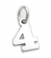 Nummer 4 Vier Sterling Silber Charm .925 x 1 Zahlen Charms Stil 6