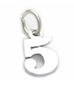 Number 5 Five sterling silver charm .925 x 1 Numbers charms Style 6