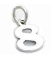 Nummer 8 Åtta charm i sterlingsilver .925 x 1 Siffror berlocker Stil 6