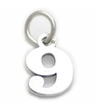 Nummer 9 Nio charm i sterling silver .925 x 1 Siffror berlocker Stil 6