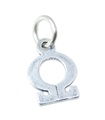 Omega griechisches Alphabet Sterling Silber Charm .925 x 1 Buchstaben Symbol Charms