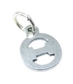 Ciondolo in argento sterling Theta alfabeto greco .925 x 1 lettere simboli charms