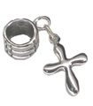 Cross sterling silver dangle bead charm .925 x 1 Beads charms