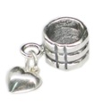 Love Heart argent sterling Dangle Bead charm .925 x1 Perles charms