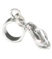 Argento sterling sandalo ciondolo con perline .925 x 1 ciondoli perline