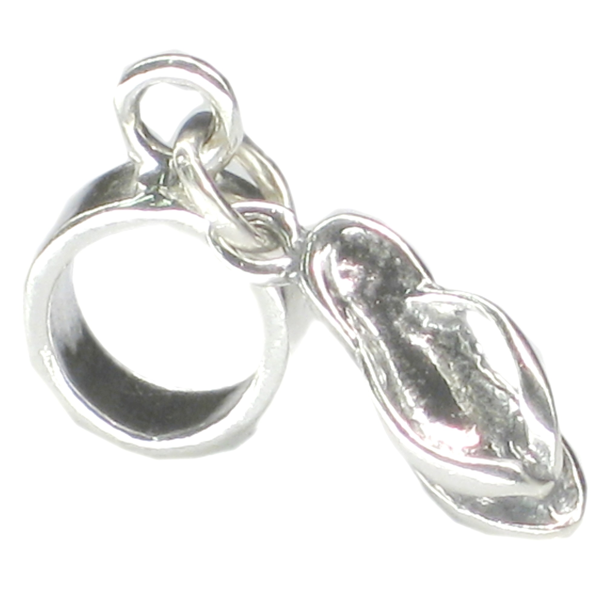 Sandal sterling silver Dangle Bead charm .925 x 1 Beads charms