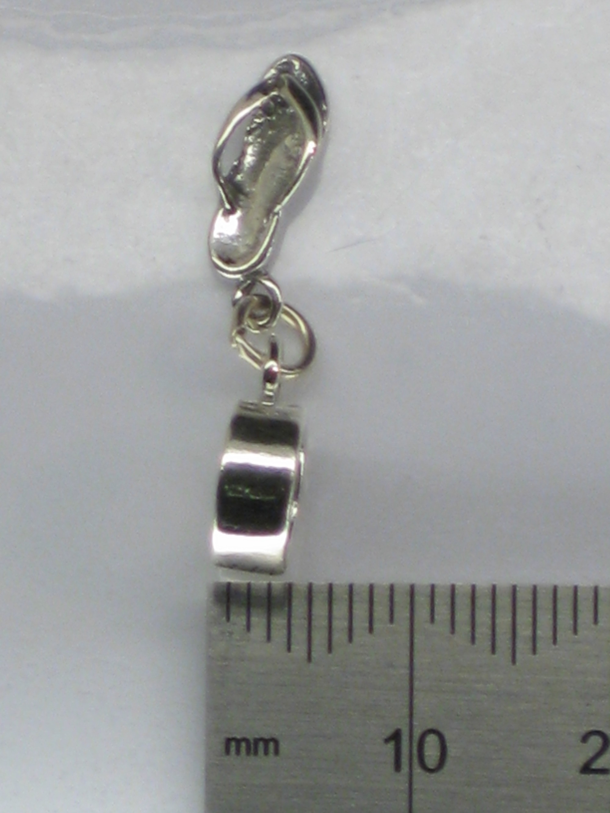 Sandal sterling silver Dangle Bead charm .925 x 1 Beads charms