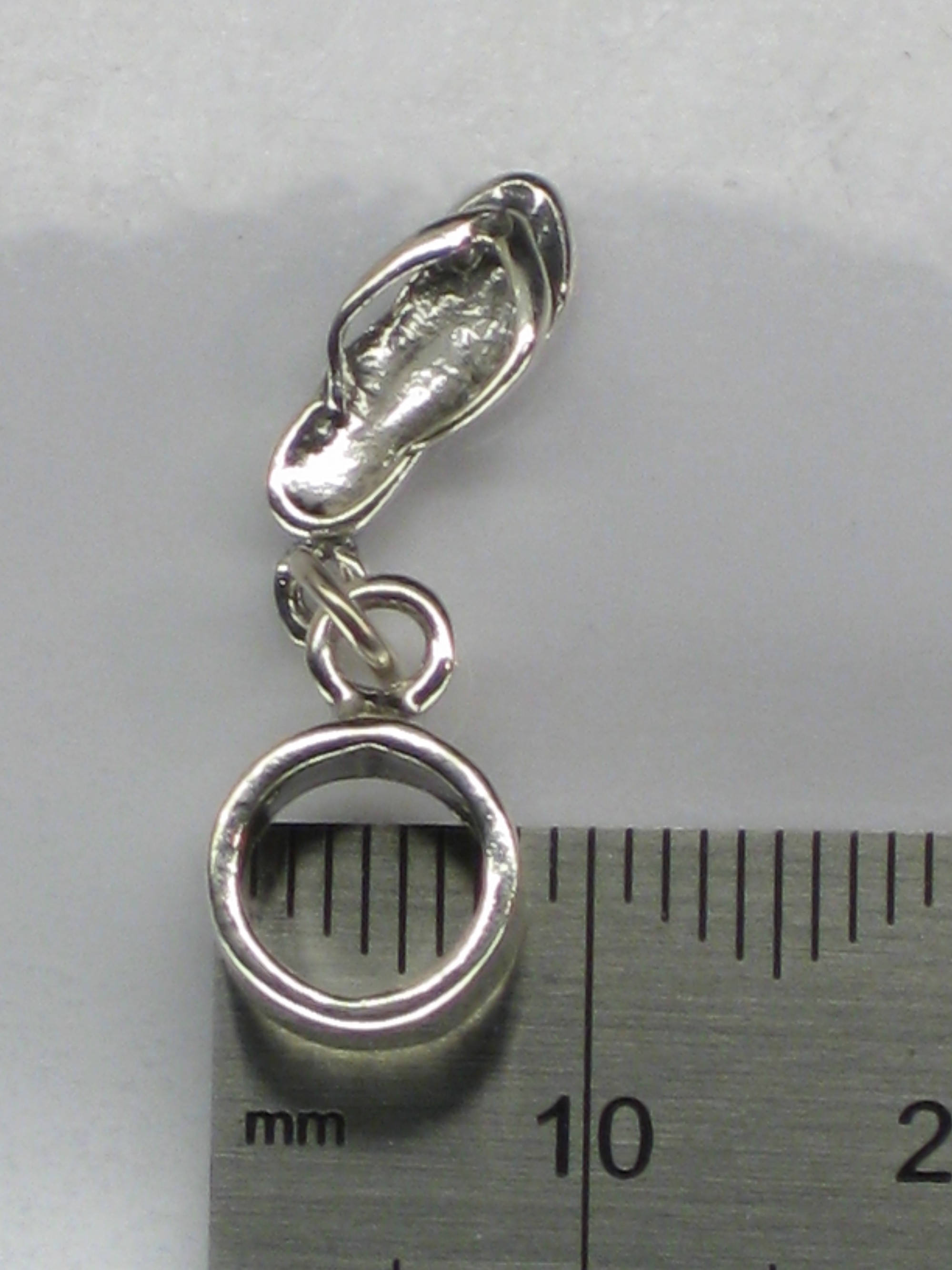 Sandal sterling silver Dangle Bead charm .925 x 1 Beads charms