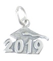 Dije de plata esterlina de graduación de birrete 2019 .925 Dijes de posgrado