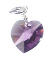 Febbraio Birthstone Charm in argento sterling cristallo .925 x1 Birthstones