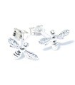 Orecchini a bottone in argento sterling TINY Bee .925 x 1 paio di borchie Buzzing Bees