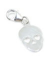 Skull on 9mm clip sterling silver charm .925 x 1 Skulls charms