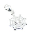 Spider on Web liten charm i sterlingsilver på 9 mm klipp .925 x 1