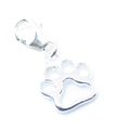 Charm de plata esterlina TINY con estampado de pata en clip de 9 mm .925 x 1 Mascotas