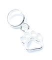 Paw Print TINY dangle bead sterling silver charm .925 x 1 Pets