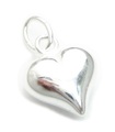 Charm de plata esterlina hueca diminuto con corazón de amor inflado .925 x 1 Corazones