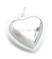 Puffed Love Heart holle sterling zilveren bedel .925 x 1 Hartjes bedels