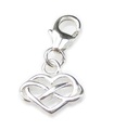 Infinity Heart op 9 mm clip kleine sterling zilveren bedel .925 x 1