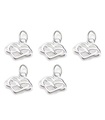 Pack of 5 Infinity Hearts small sterling silver charms .925 Love