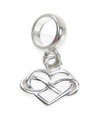 Nieskończoność Heart Bead mały srebrny charms.925x1 Love charms