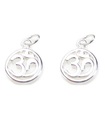 Packung mit 2 Ohm Om kleine Charms aus Sterlingsilber .925 Heilige Charms