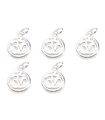 Packung mit 5 Ohm Om kleine Charms aus Sterlingsilber .925 Sacred Charms