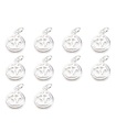 Packung mit 10 Ohm Om kleine Charms aus Sterlingsilber .925 Heilige Charms