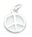 Peace Sign liten charm i sterling silver .925 x 1 Fredlig charm