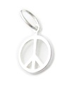 Peace Sign liten charm i sterling silver .925 x 1 Fredlig charm