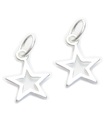 Packung mit 2 Sternen kleine Charms aus Sterlingsilber .925 Star Charms