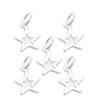 Packung mit 5 Sternen kleine Charms aus Sterlingsilber .925 Star Charms