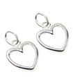 Confezione da 2 ciondoli a cuore piccoli in argento sterling .925 x 1 ciondolo d'amore