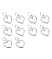 Pak van 10 kleine sterling zilveren hartbedels .925 x 1 Love charm