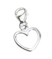 Cuore su clip piccolo charm in argento sterling .925 x 1 Hearts charms