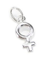 Símbolo femenino PEQUEÑO encanto de plata esterlina .925 x 1 Mujer Mujer signos encantos