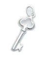 Key 2D small sterling silver charm .925 x 1 Keys charms