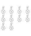 Pack de 10 petites breloques anges en argent sterling .925 breloques anges