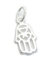 Charm pequeño de plata de ley con la mano de Hamsa .925 x 1 Charms de protección contra el mal