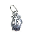 Chouette minuscule en argent sterling .925 x 1 Breloques oiseaux et hiboux