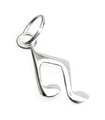 Music Note TINY sterling silver charm .925 x 1 Musician charms