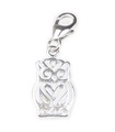 Owl on 9mm clip small sterling silver charm .925 x 1 Owl charms