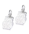 Pack of 2 Owls small sterling silver charms .925 Owl charm